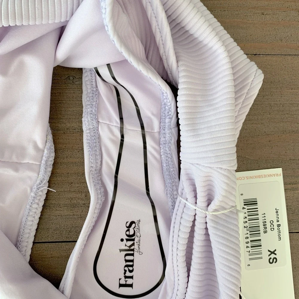 Frankies Bikinis Jenna ribbed bikini bottom lilac NWT